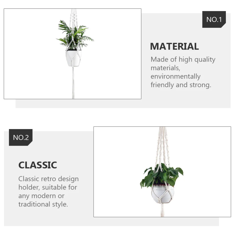

5pcs Hand-woven Garden Flowerpot Net Pocket Delicate Weaving Flower Hanger