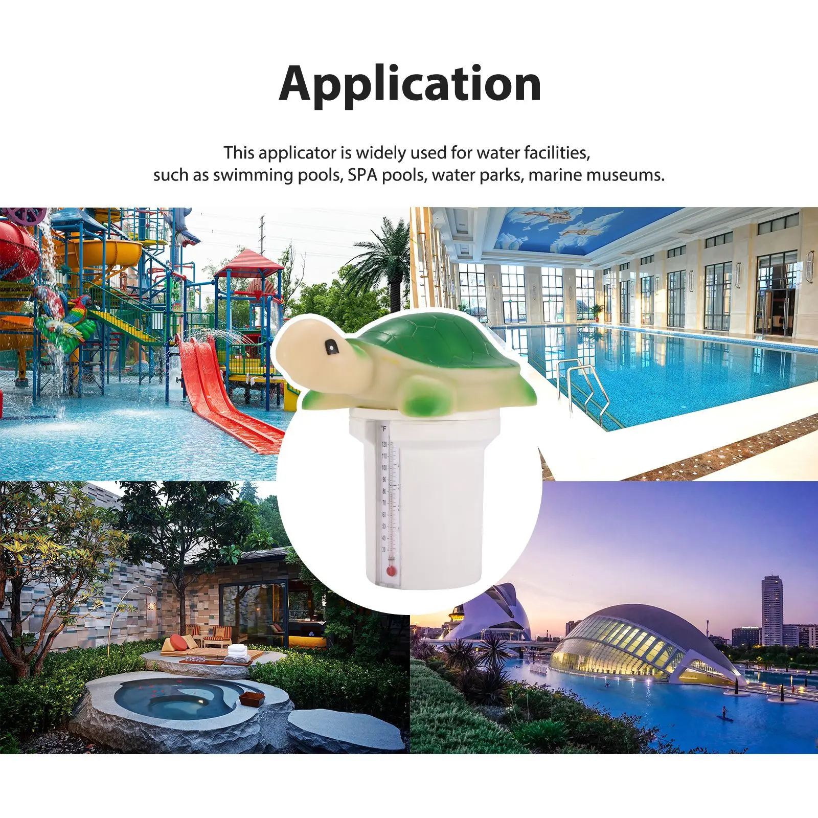

Swimming Pool Floating Chemical Chlorine Tablet Dispenser Feeder Applicator With Thermometer Spa Hot Tub Supplies