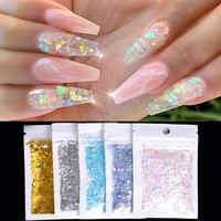 5g holographics irregular candy glass paper flakies sequins colorful quadrangle nail power paillette nail art decoration design