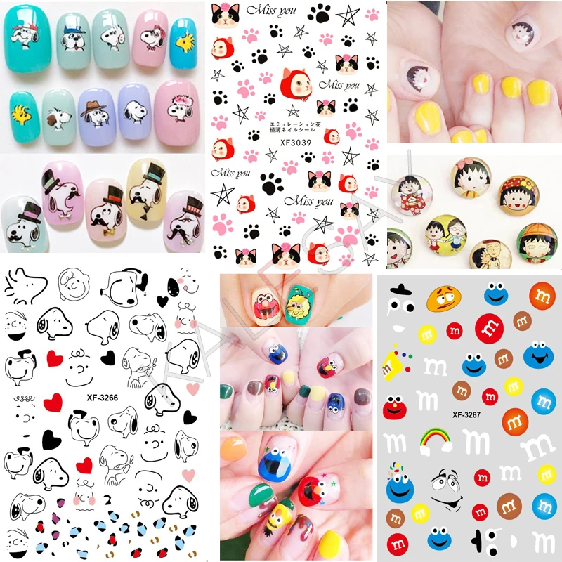 3D наклейка для ногтей японский мультяшный дизайн наклейки дизайна самоклеящиеся