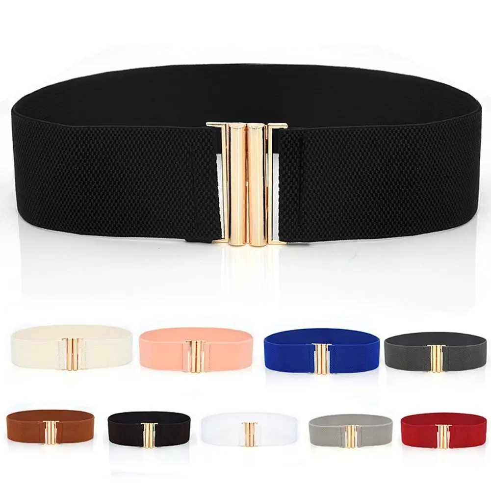 Широкий эластичный ремень 9 цветов для джинсов брюк платьев стрейч Прямая