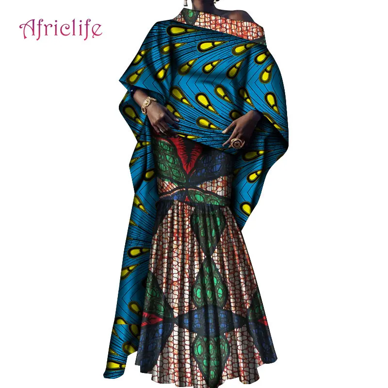 Женский комплект из 2 предметов с длинным топом и юбкой в африканском