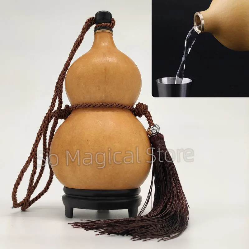 Botella de agua de calabaza seca, calabaza Natural pura, artesan&iacute;a, adorno de calabaza, decoraci&oacute;n con tapa, soporte para bebidas, decoraci&oacute;n de escritorio, regalo de Navidad-0