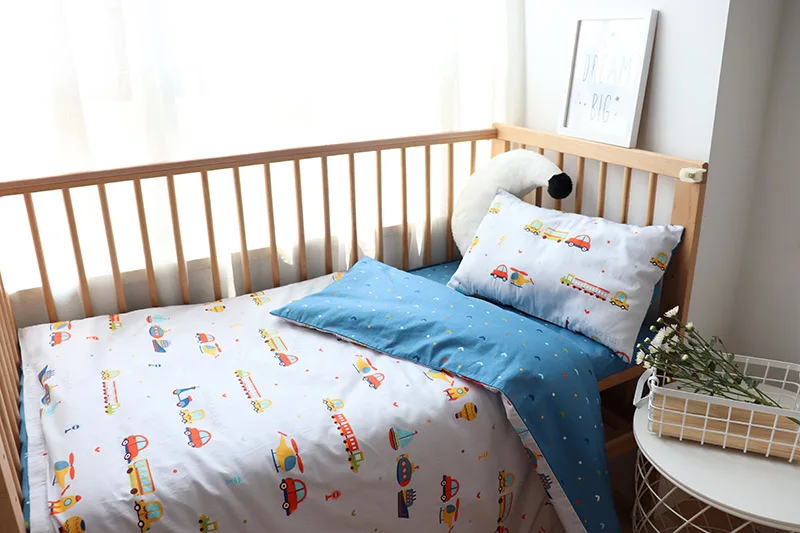 Baby Bedding Set For Boy Girl Nordic Cotton Baby Bed Linen For Newborns Kids Crib Bedding With Bumper Cot Kit Allow Custom Size