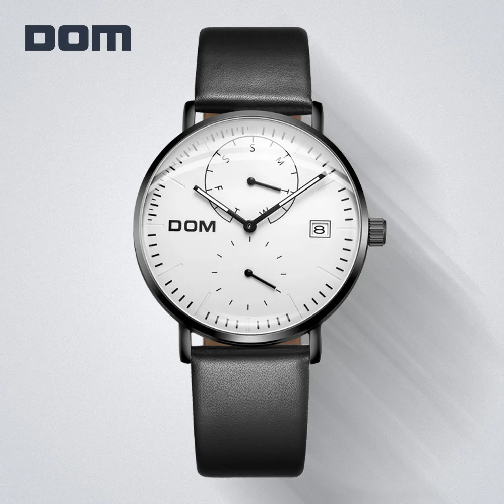 DOM мужские спортивные наручные часы Роскошные Брендовые Водонепроницаемый
