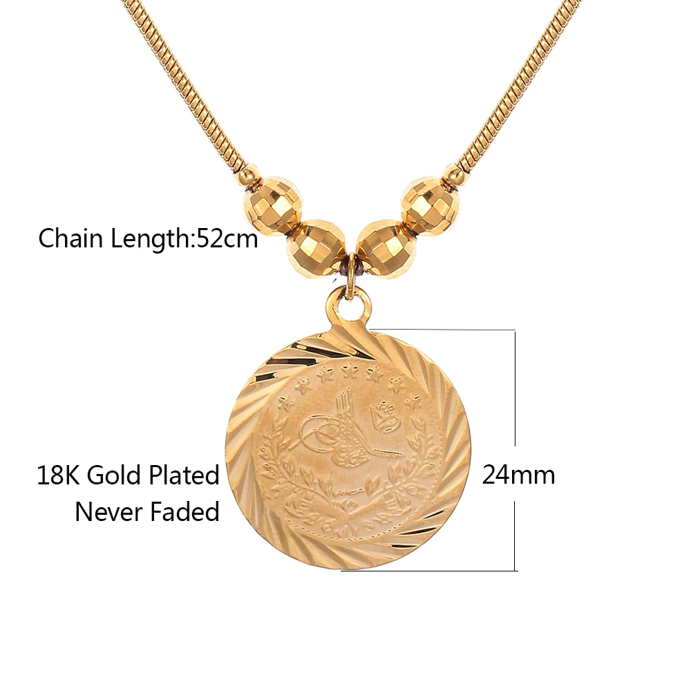 Мусульманские старинные монеты ожерелья золотого цвета арабские деньги знаки