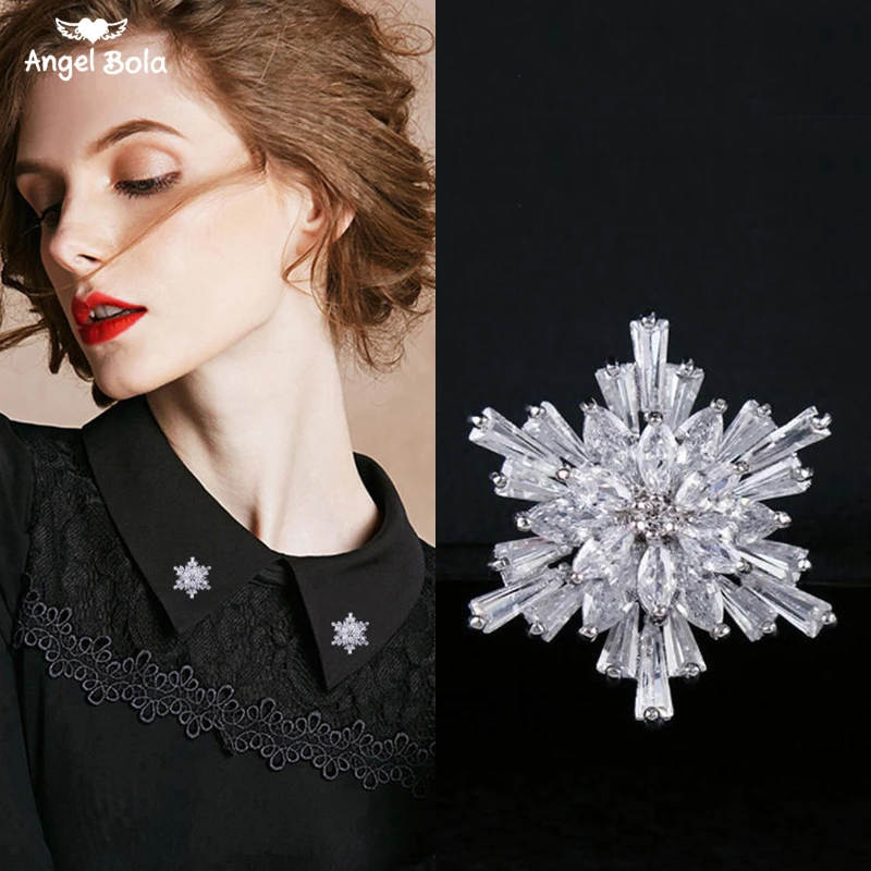 Новинка фирменный дизайн рождественский подарок брошь в виде снежинки с