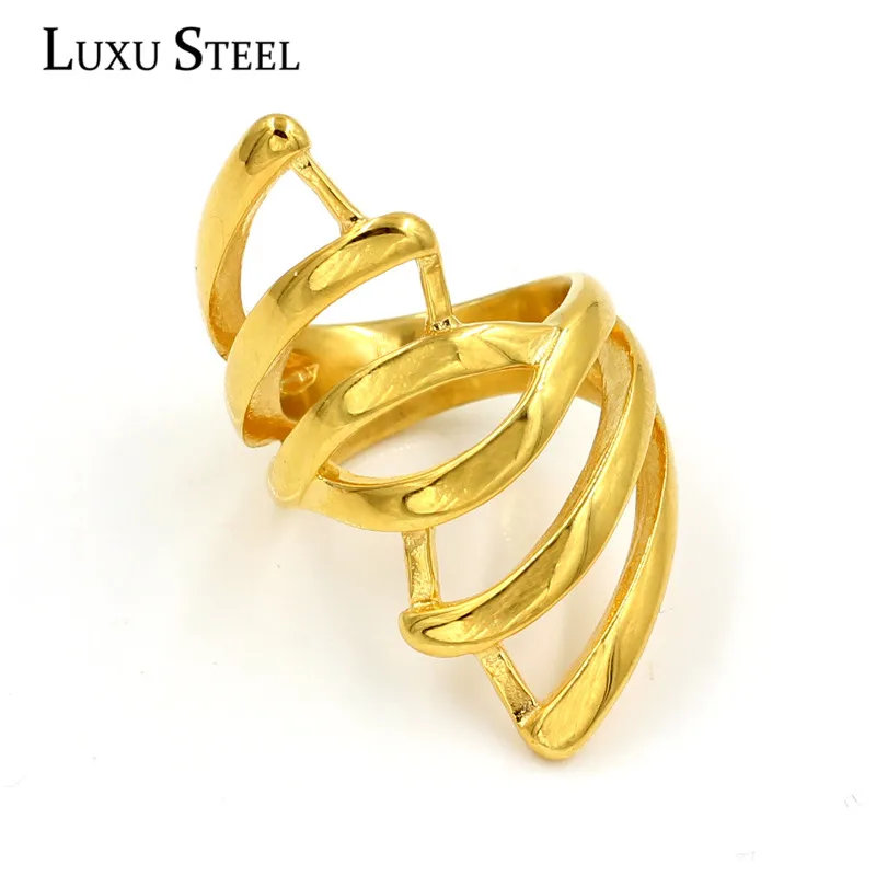 : LUXUSTEEL обручальные кольца золото Цвет перстни аксессуары вечерние Нержавеющая