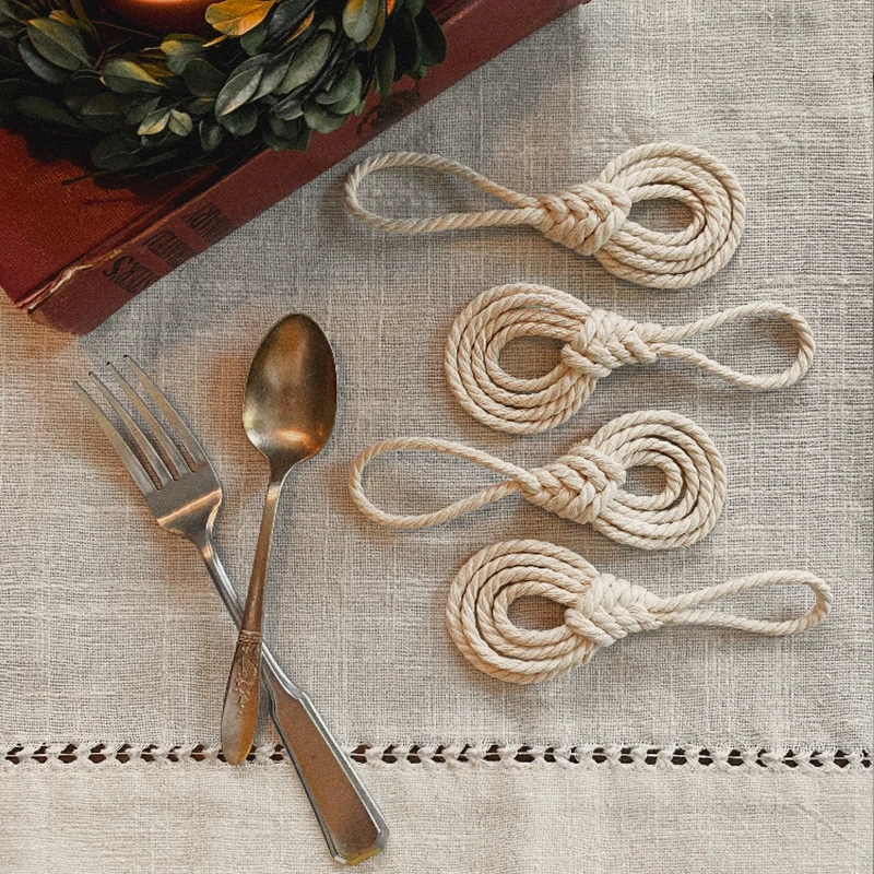Набор колец для салфеток из макраме 4 шт. держатели ручной работы в стиле бохо