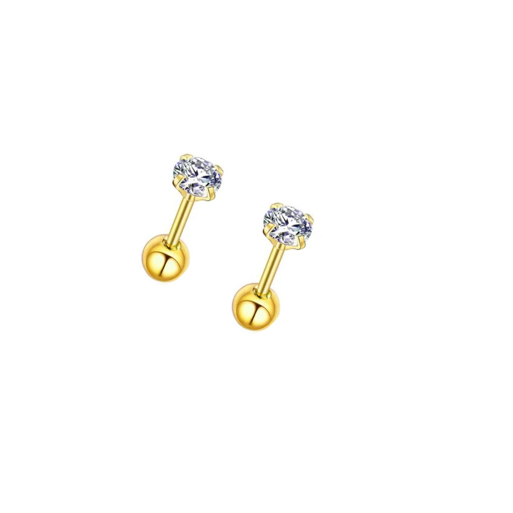 gold zircon 2pcs 1 Набор стальных ушной хрящ для пирсинга, Кристальные серьги в виде раковины, серьги-штанги, пирсинг Orelha, Ушные Шпильки, спираль, Сексуальные Ювелирные изделия Daith - Окраска металла: gold zircon 2pcs