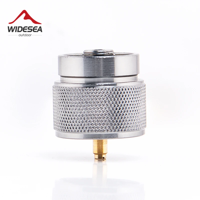 

Widesea 1 lb. propane small gas tank input EN417 Lindal Valve Output outdoor camping stove Convert cylinder LPG canister adapter