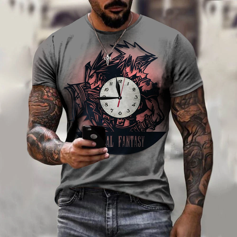 

New Fashion Summer Cartoon Clock 3D Printing Men's T-shirt O-neck Short-sleeved Street Harajuku Casual Top T-shirt Oversized 6XL