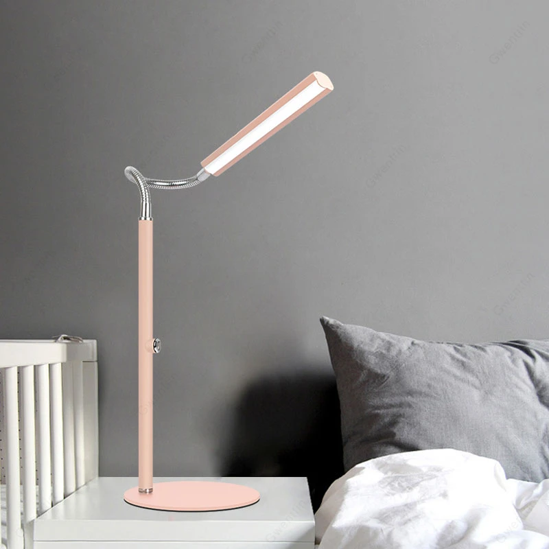 Macaron Adjustable Led Table Lamps for Living Room Modern Desk Lamp Bedroom Standing Light Fixtures Study Home Lighting Decor | Лампы и