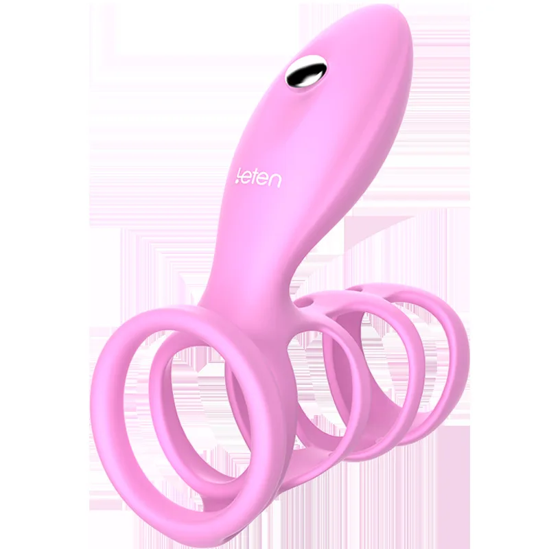 Leten Петух Кольцо Вибратор водонепроницаемый медицинский силиконовый для мужчин