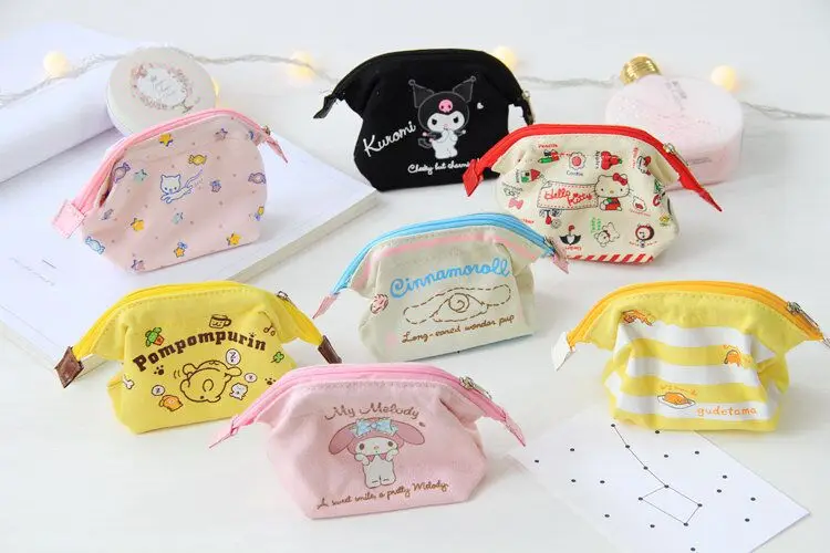 Новая моя мелодия маленькая Две звезды Cinnamoroll помпон пурин куроми Gudetama девочки дети мини холщовые сумки для монет для детей