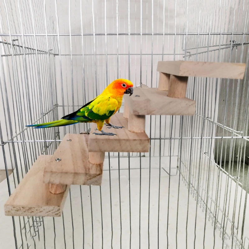 

Natural Wooden 3/4/5/6/7/8 Layers Hamster Ladder Toys Pet Parrot Climbing Stairs