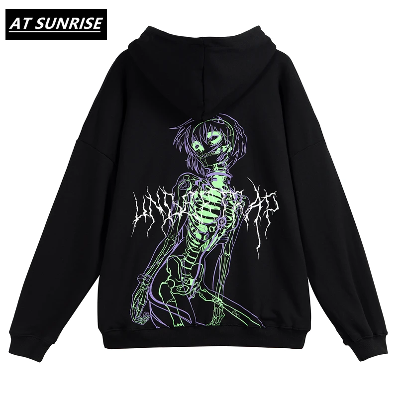 Мужская толстовка с принтом скелета уличная Толстовка в стиле хип-хоп Осень-зима