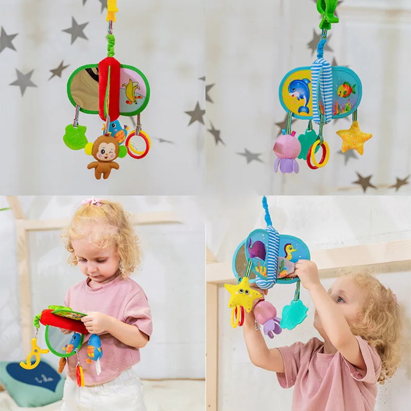 Вращающаяся кровать для новорожденных с колокольчиком Детская плюшевая коляска