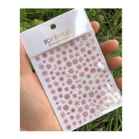 10pcs laser rose rose red snowman socks colorful nail stickers 3d self adhesive adhesive decorative accessories stickers