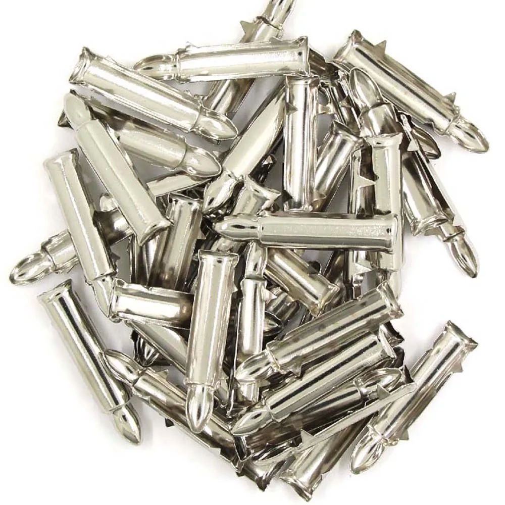 100 шт. заклепки в форме пули серебристые металлические гвозди для поделок панк