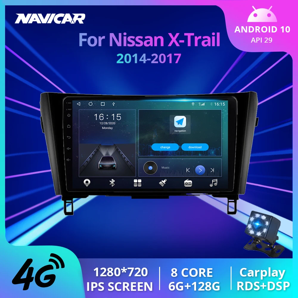 

Автомагнитола NAVICAR 2Din Android 2014 для Nissan X-Trail X Trail 2 T32 Qashqai Rogue 2017-GPS-навигация стерео приемник IGO