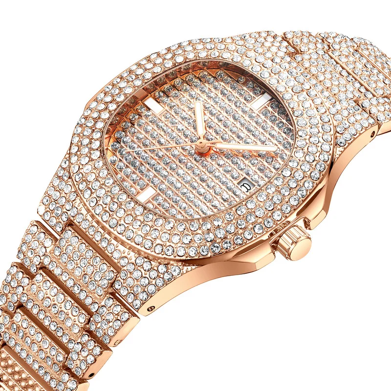 

Women's Heavy Craftsmanship Diamond Full Diamond Waterproof Watch and Fashion Trend Quartz Calendar Luxurious Watch WA61