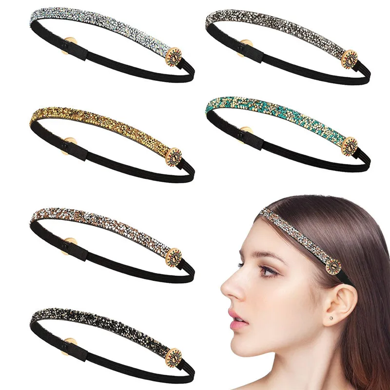 Модная резиновая повязка на голову с пуговицами простой спортивный ободок для