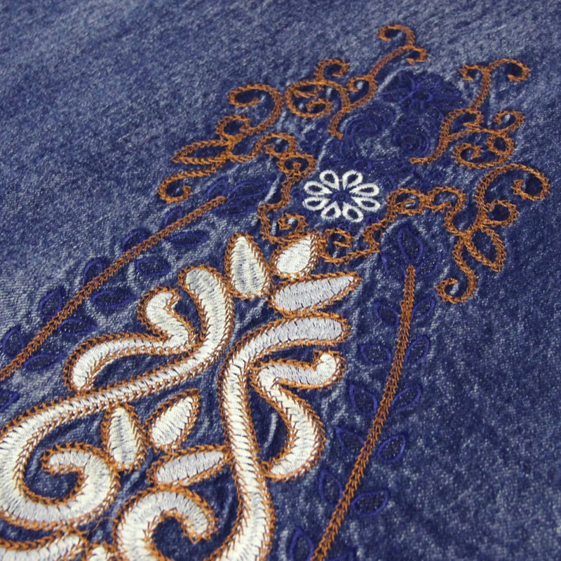 

Denim Jacket 2020 Yuzi.may Boho New Asymmetrical Women Coats Vintage Embroidery Flare Sleeve Frog Knot Trench Coat B9303