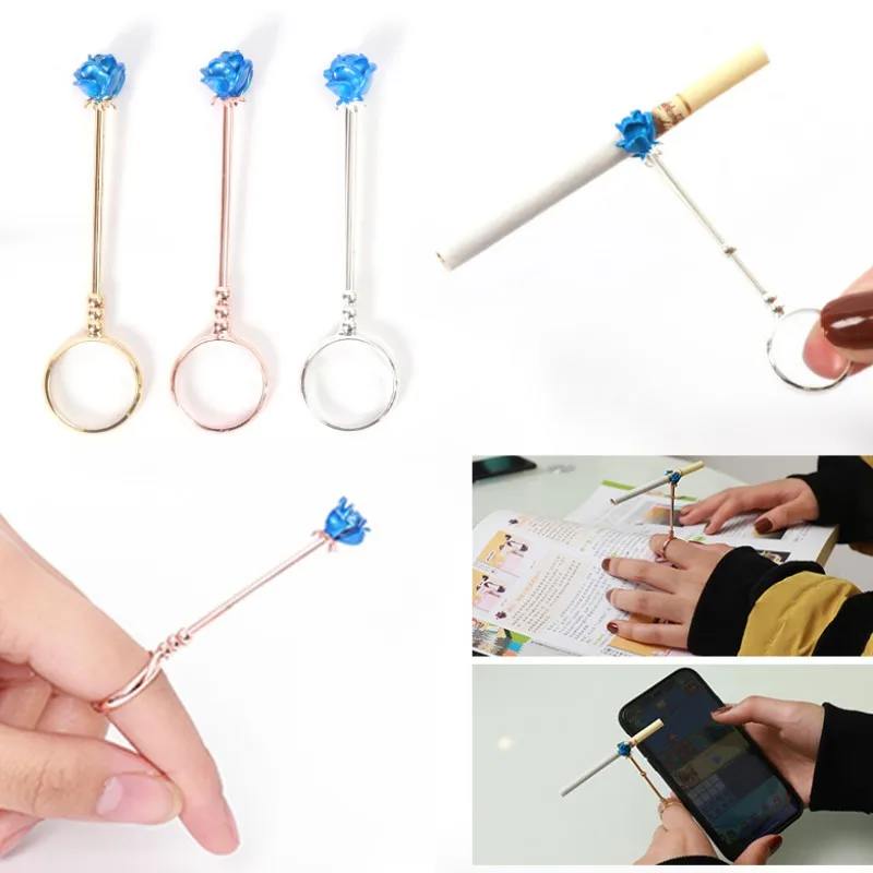 Галстук для креативного кольца держатель с розовым дымом зажим Женский сигарет