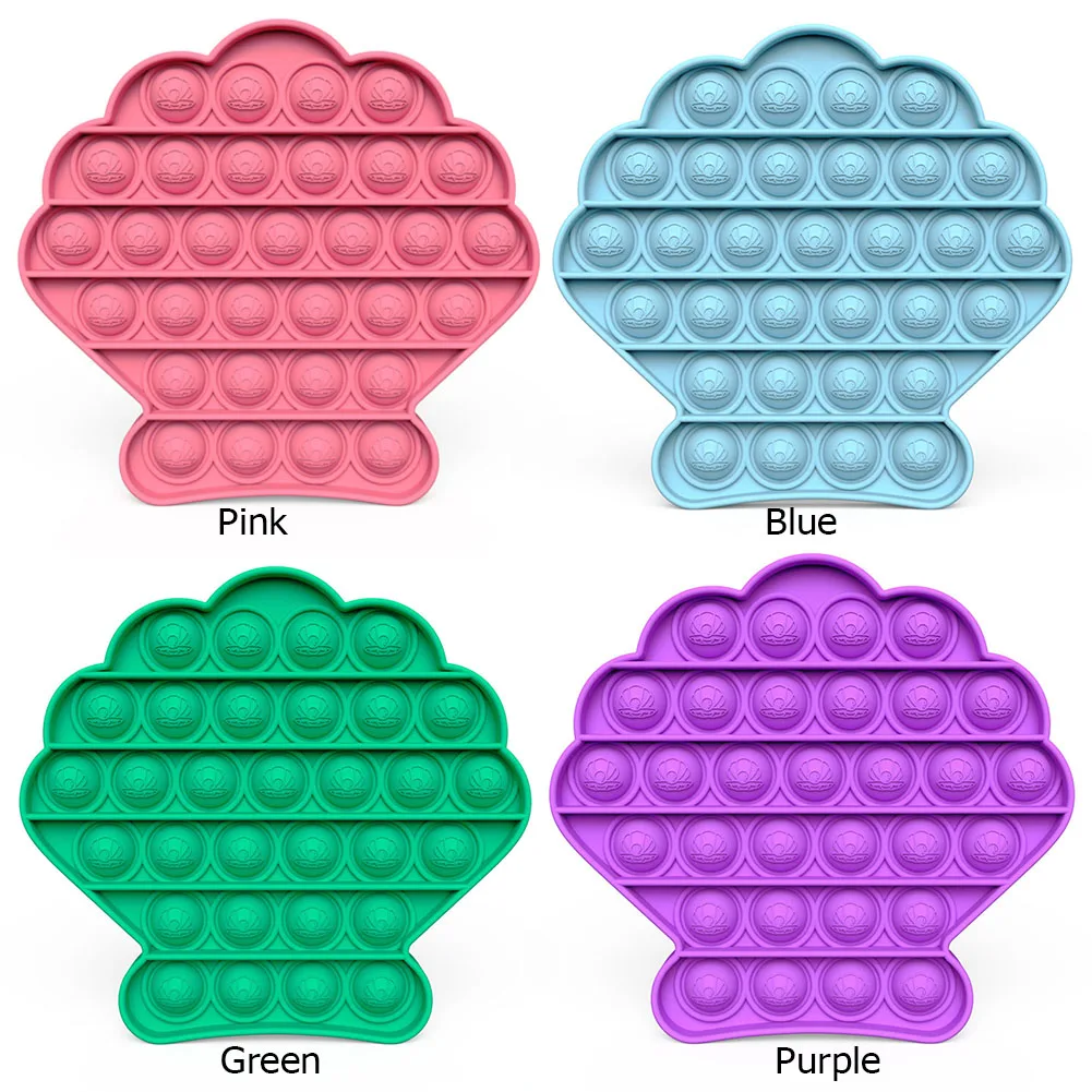 

Shell Shape Push Bubble Sensory Squeeze Fidget Antistress Desktop Toy Adult Kid Silicone Autism Stress Relief Educational