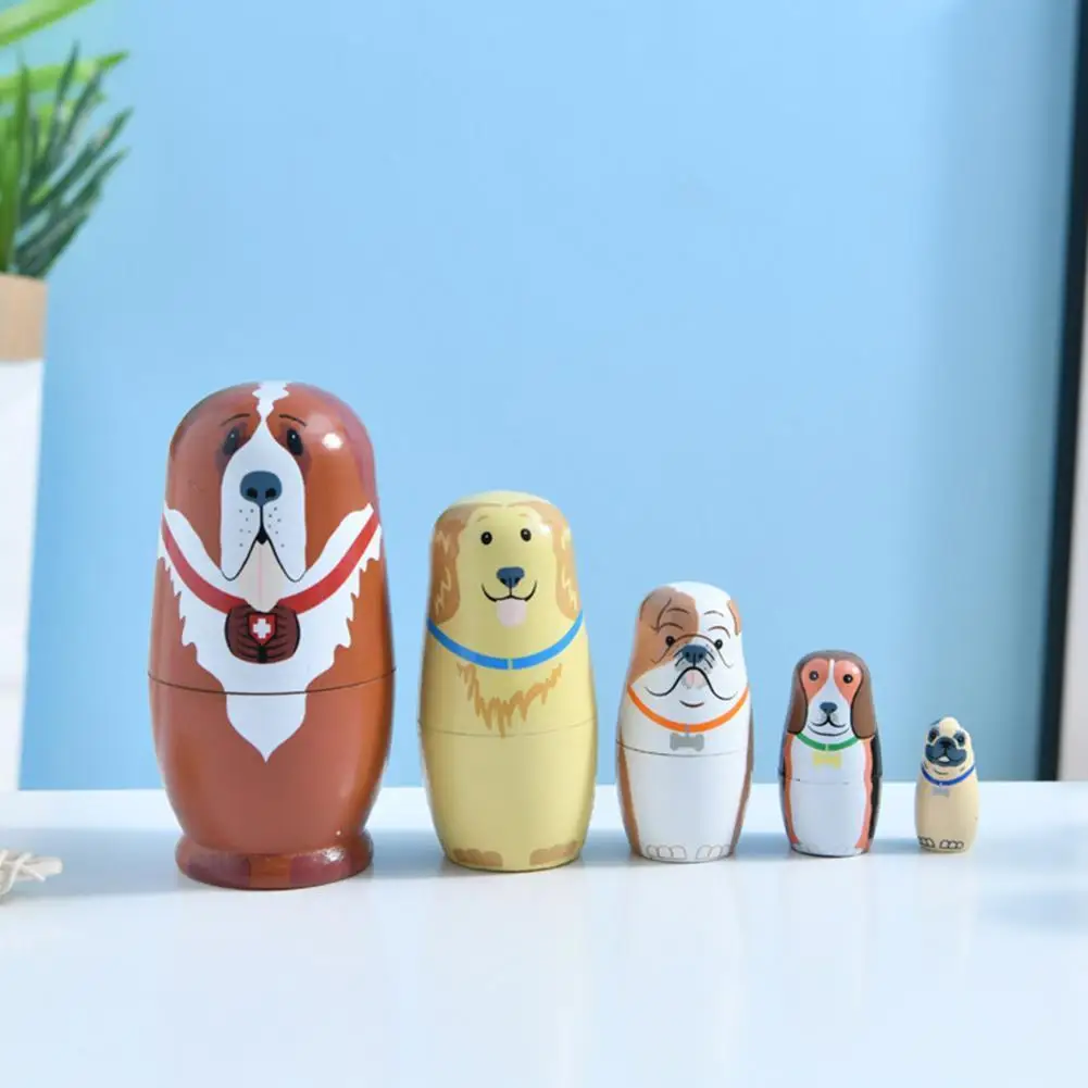 

5 шт., деревянная русская игрушка-гнездо для собак