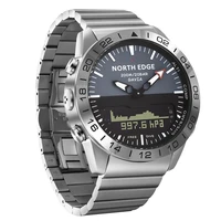 north edge smart watch men blood pressure monitor full steel altimeter compass dive quartz business sports digital smartwatch