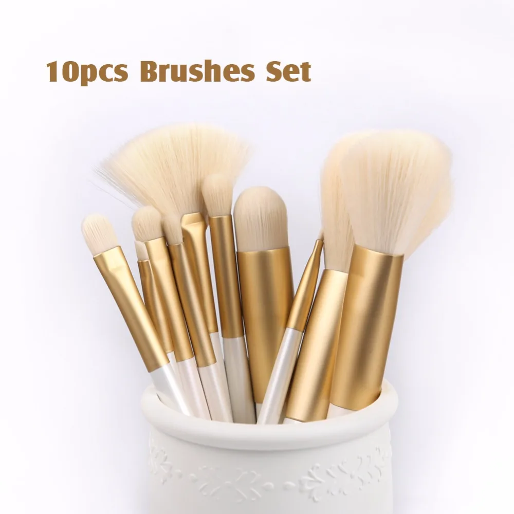 

Zoreya 10pcs Professional makeup Blending brushes set Fine Quality Synthetic Fibers Powder Concealer Eye Shadow Brush Tool