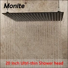 Monite матовый черный 20 дюймов ультра-тонкая дождевая душевая головка ванная квадратная Супер тонкая дождевая вода спрей смеситель использование