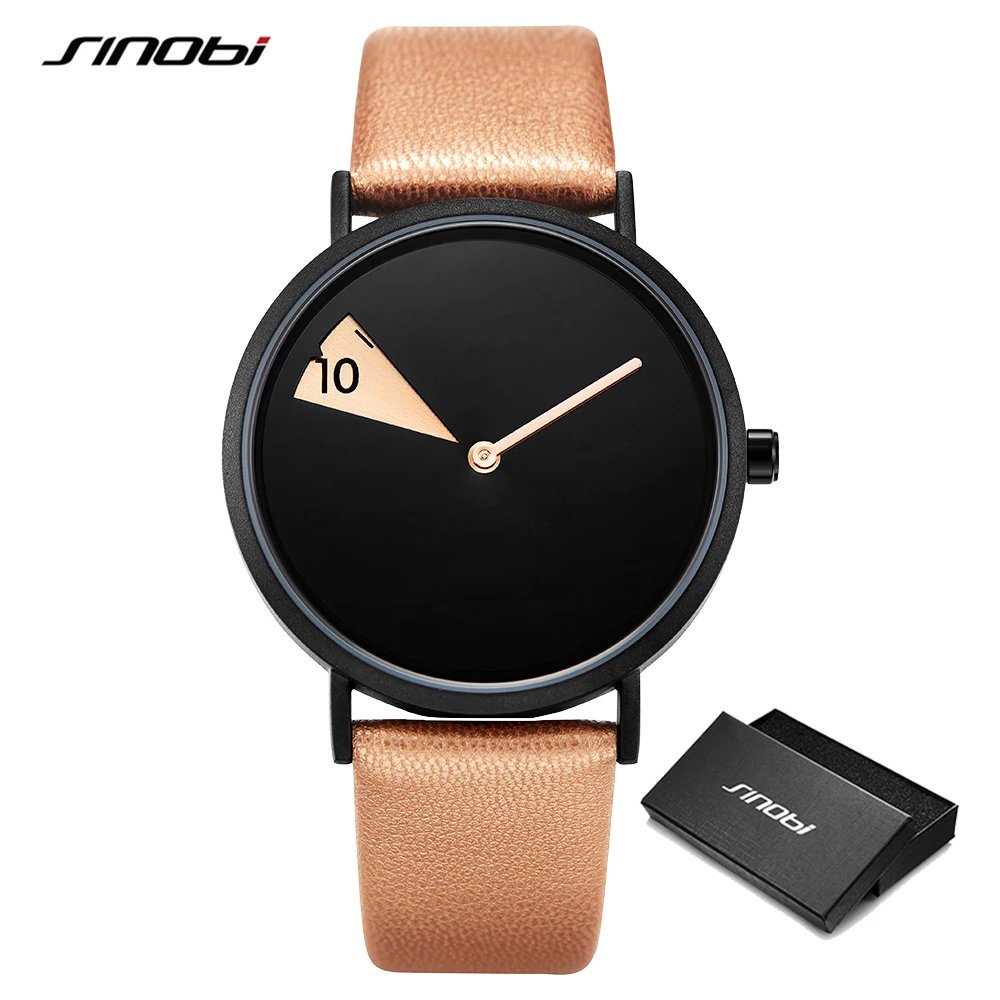 

Sinobi Hot Fashion Lovers Wrist Watch Women Creative Clock Men Rotate Leather Band Wristwatches Couple Gift Reloj Montre Femme