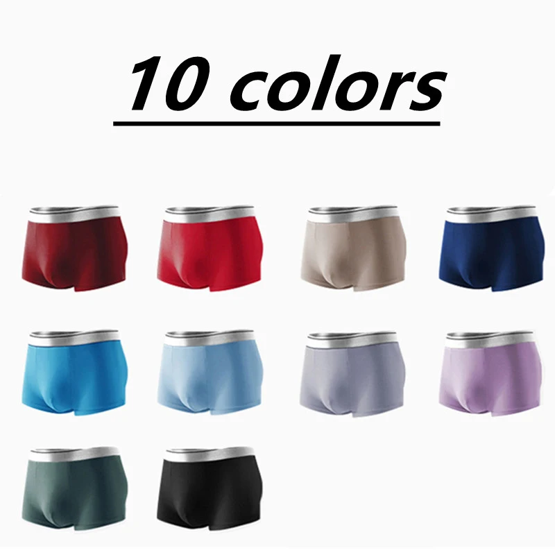 

3PCS/PACKMen Underwear Flat Pants Silk Dry And Comfortable Men's Breathable Underwear Comfortable Fit Non Marking Men Boxer 2021