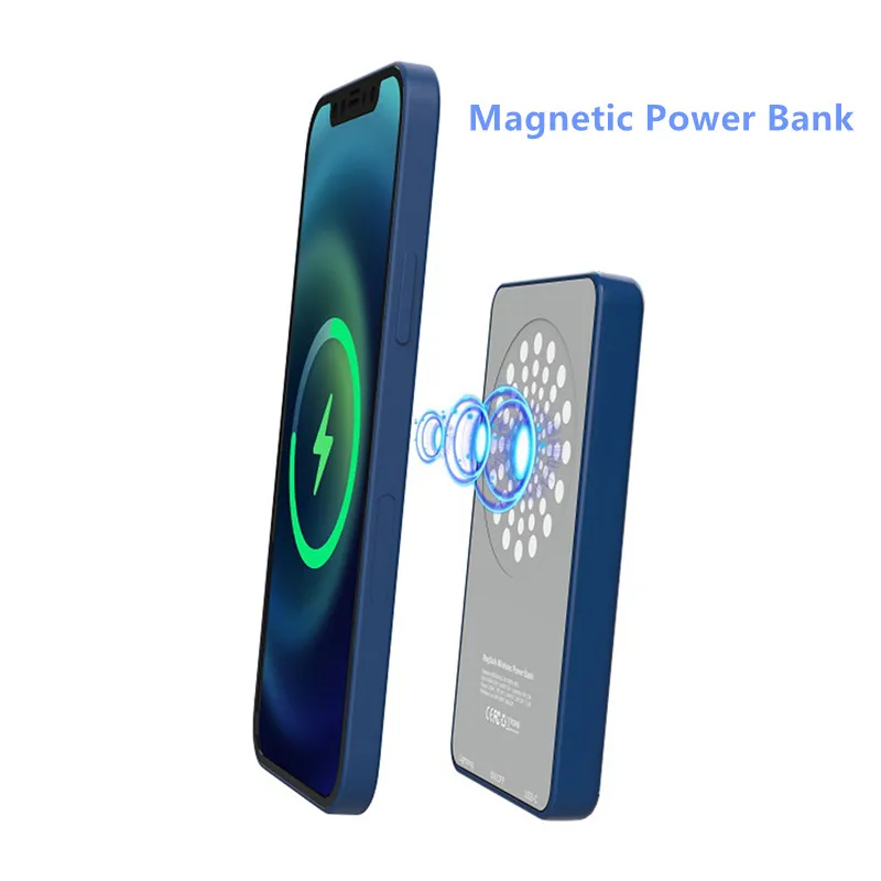 15 Вт для iPhone 12 Mini Max Magsafe Qi Беспроводное зарядное устройство 5000 мАч Внешний