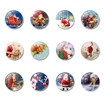 10pcs santa 10 шт. Рождественская елка холодильник магнитный сувенир Санта магниты на холодильник рождественские украшения для дома Новогодний Рождественский Декор - Цвет: 10pcs santa