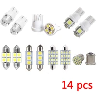 14pcs t10 w5w mixed car interior led smd light license plate lamp reading light trunk tail parking bulbs set