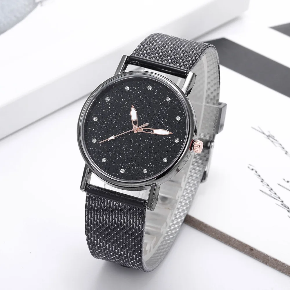 

Fashion Women Starry Diamond Watches Silicone Strap Ladies Analog Quartz Plastic Wrist Watch For Woman Gift Relojes Mujer