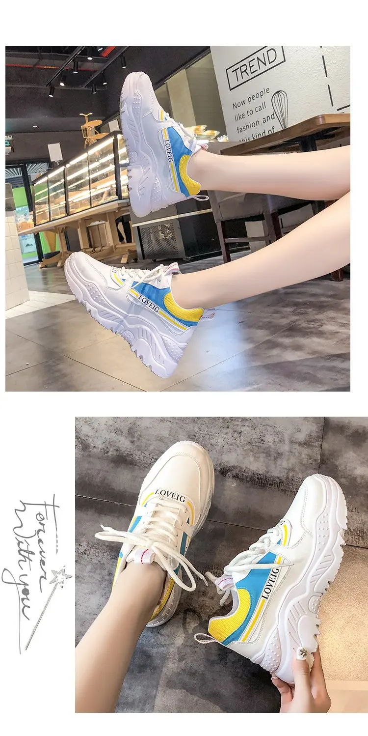 ALL YIXIE Новые искусственные кожаные женские платформенные кроссовки модные Casual белые увеличенные женские кроссовки большого размера 41