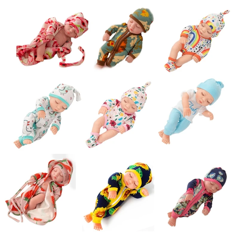 

10.6inch/25CM Interactive Toys Realistic Newborn Baby Dolls Soft Vinyl Magnetic Mouth Soft Body Boy Doll with Colorful D