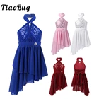 Розовый с блестками, платье для танцев для девочек балетное гимнастическое платье с Bulit в шортах, современная танцевальная одежда в стиле Латинской Танцы костюмы для выступлений; Танцевальная одежда