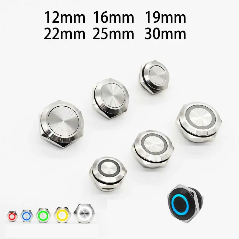 Электрический водонепроницаемый мини-кнопочный выключатель светодиодный