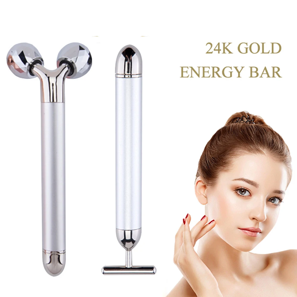

3d-ролик Электрический Sonic Energy 24k Gold Energy Beauty Bar, массажер для лица, T-образный, для рук, глаз, носа, головы Массажер для подтяжки лица