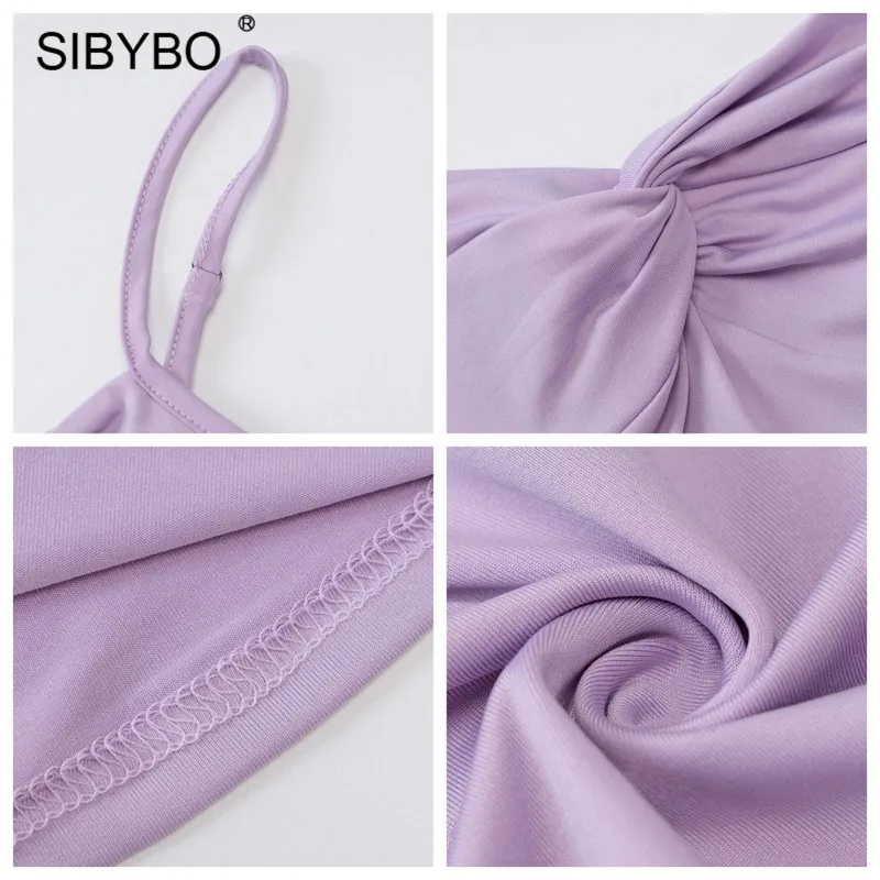 Женские вечерние платья Sibybo с v-образным вырезом на тонких бретельках без рукавов