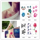 Водостойкая Временная Наклейка Сексуальная Женская мода красочные цветы Татуировка тела палец руки поддельные татуировки боди-арт перенос воды