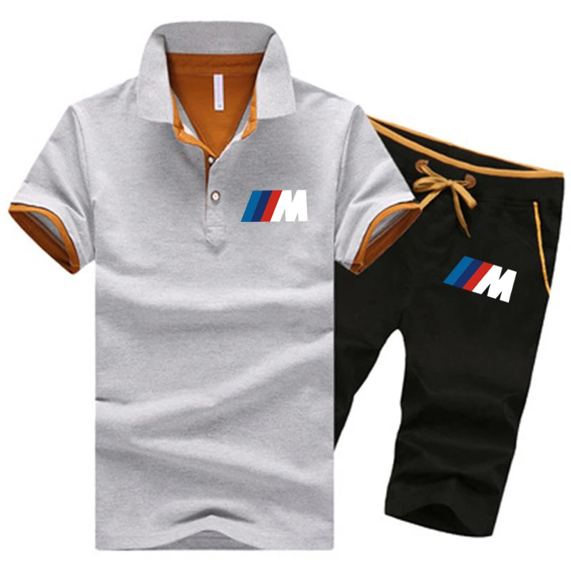

2021 Newbrand BMW Men's Summer Casual Suit street fashion Sports Men's Breathable Polo Shirt Suit Men's Polo Shirt Direct Sales