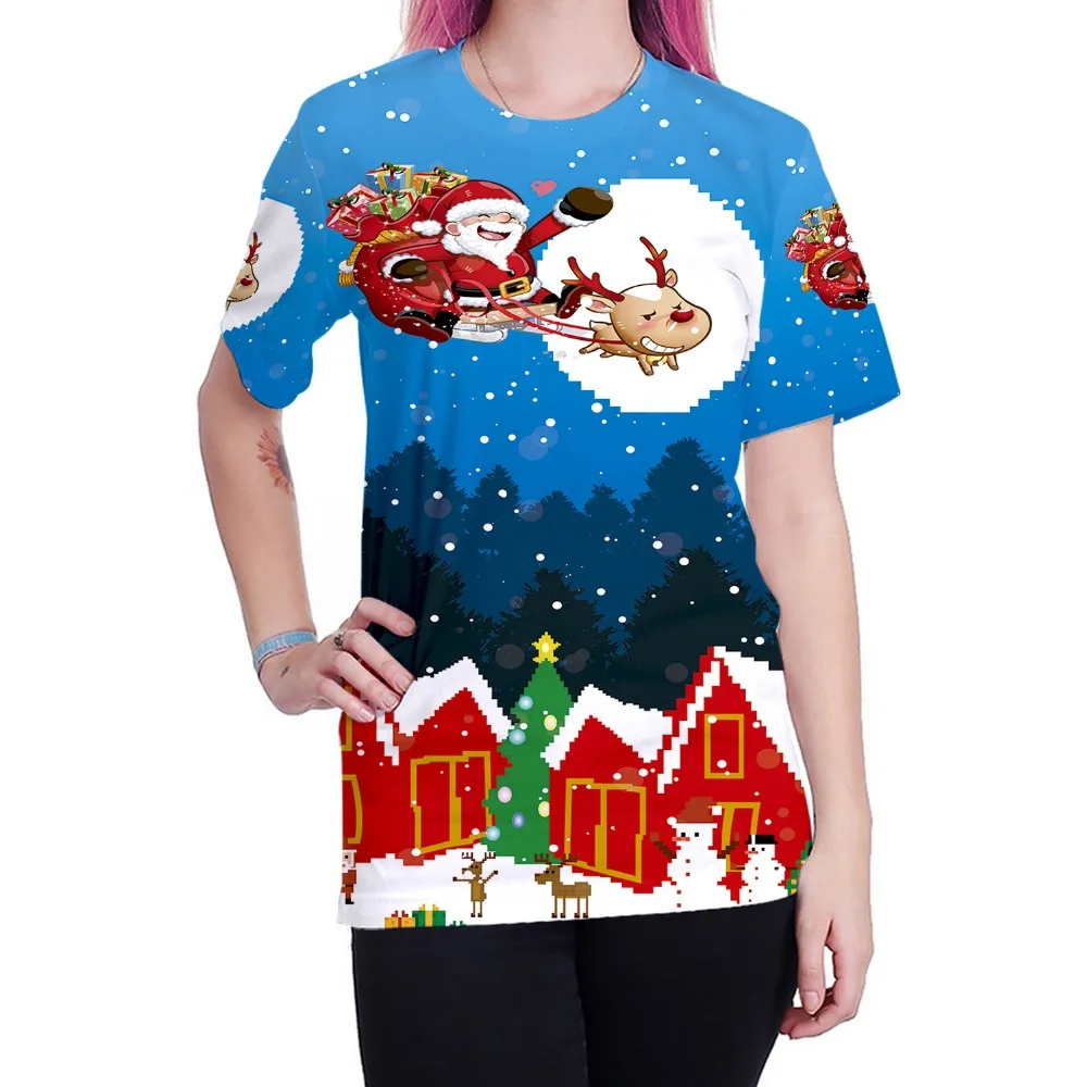 

Christmas Short Sleeve T Shirt Men Women 2018 3D Santa Claus Tee Shirt Homme Harajuku Hiphop Funny Xmas T-shirt Camisetas Hombre