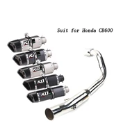 us edition for honda cb600 slip on motorcycle exhaust mid connect tube muffler tips stainless steel exhaust system